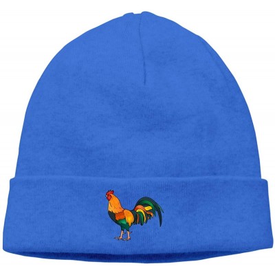 Skullies & Beanies Hip-Hop Knitted Hat for Mens Womens Rooster Unisex Cuffed Plain Skull Knit Hat Cap Head Cap - Blue - CC18L...