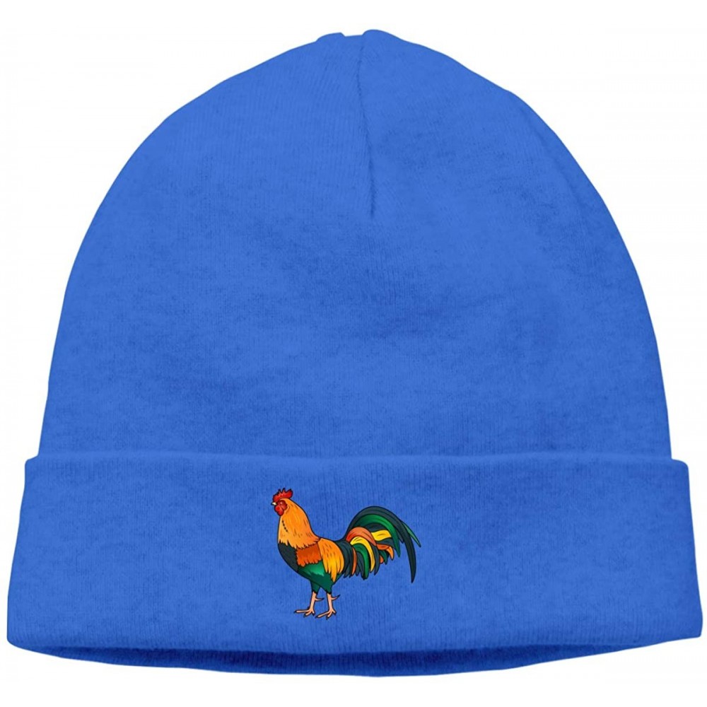 Skullies & Beanies Hip-Hop Knitted Hat for Mens Womens Rooster Unisex Cuffed Plain Skull Knit Hat Cap Head Cap - Blue - CC18L...