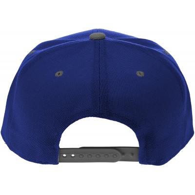 Baseball Caps Classic Flat Bill Visor Blank Snapback Hat Cap with Adjustable Snaps - Blue - Grey - CO119R34Q03 $11.95