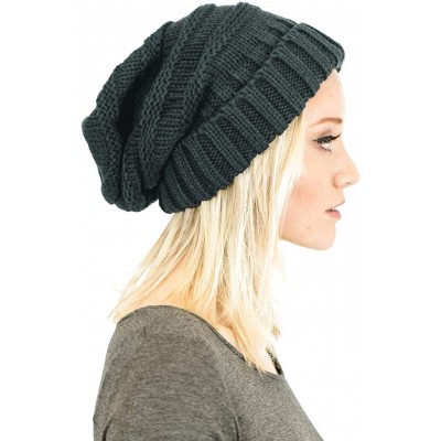 Skullies & Beanies Soft Knit Oversized Stretchy Unisex Slouchy Beanie - Melange Grey - C418HKALWN3 $14.28