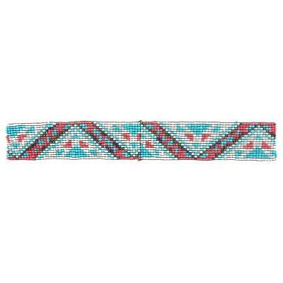 Headbands Aztec Print Seedbead Handmade Headband - Red/White - C0186Y3O3N7 $16.91