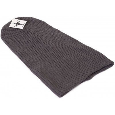 Skullies & Beanies Slouchy Ribbed Design Beanie - Grey - CM1295Z0EQH $9.83