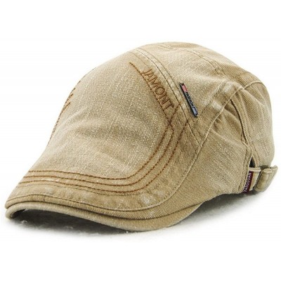 Newsboy Caps Men's Casual Denim Style Cotton Adjustable Newsboy Ivy Classic Cap Hat - Beige - CN182X72TZ2 $18.80