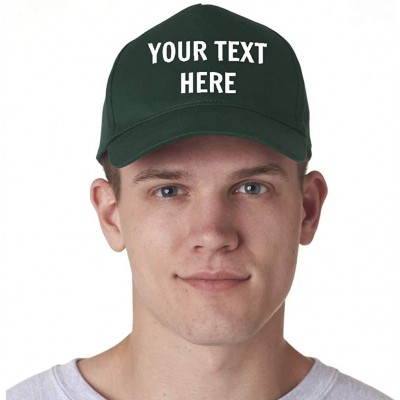 Baseball Caps Custom Hat Add Your Own Text Embroidered Adjustable Size Baseball Cap - Forest Green - CD195KMUGN2 $20.03