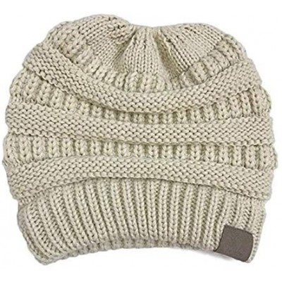 Skullies & Beanies Women Fashion Casual Crochet Knit Hats Skullies Beanie Hat Winter Warm Cap Skullies & Beanies - Beige - CZ...