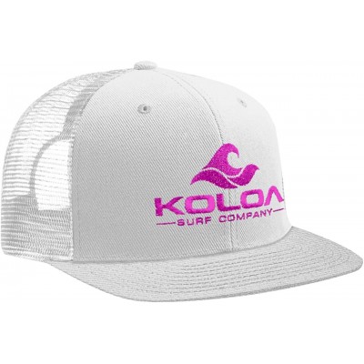 Baseball Caps Classic Mesh Back Trucker Hats - White/White With Neon Pink Embroidered Logo - CF12DVZQYJD $16.99