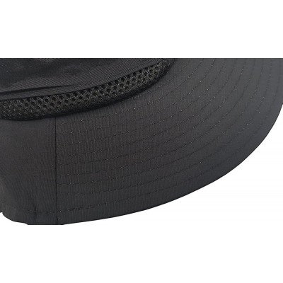 Sun Hats 4 Panel Large Bill Flap Hat - New Black - CB185KZYAMO $11.82