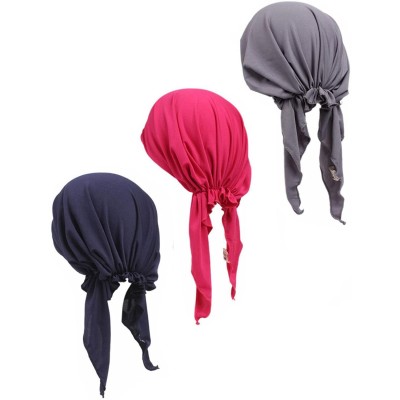 Skullies & Beanies 3 Pack Women Chemo Hat Beanie Scarf Turban Headwear for Cancer Patients - 5c - C6184ZDNNCR $24.28