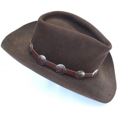 Cowboy Hats Western Hatband Hat Band Brown Leather 10 Antiqued Conchos New - CP117FQ93TX $24.01