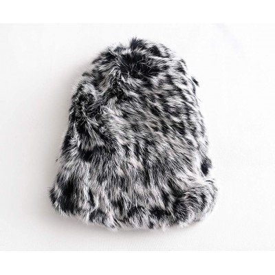 Skullies & Beanies Metrekey Womens Winter Snow Hats Real Rabbit Fur Cap Cold Weather Ladies Beanies Blackwhite - CQ186LAQE3S ...
