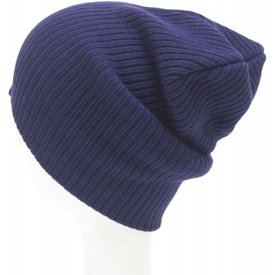 Balaclavas Fashion Men Women Beanie Knit Ski Cap Hip-Hop Winter Warm Unisex Wool Hat - Navy - C918I6D670K $7.16