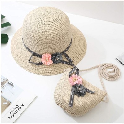 Sun Hats Girls Large Brim Sunhat Wavy Beach Straw Hat Cute Sun Cap - Beige 10 - CU193TO2ZGO $15.76