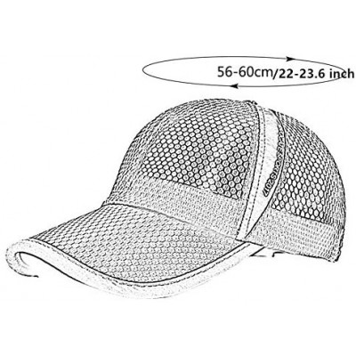Sun Hats Unisex Mesh Tennis Cap Outdoor Anti-UV Quick Dry Adjustable Running Baseball Hat - Orange - C718RXAQ6Q8 $12.40