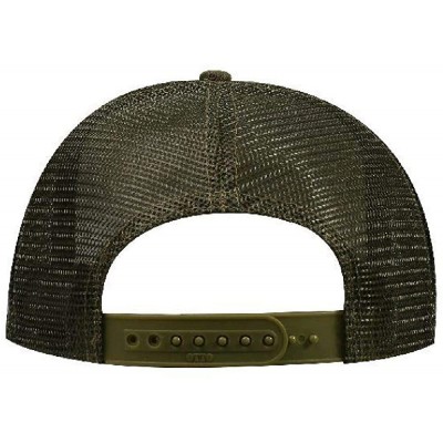 Baseball Caps Polyester Foam Front 5 Panel High Crown Mesh Back Trucker Hat - Ol. Green - CR12EXF21AZ $14.59