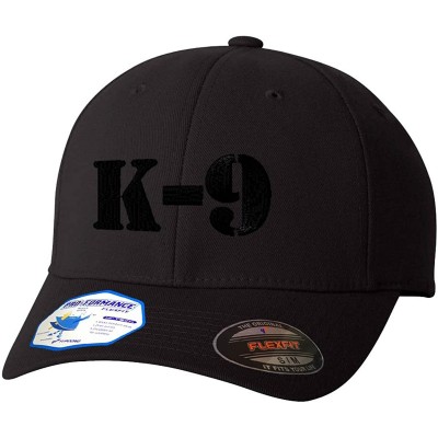 Baseball Caps K-9 Black Logo Flexfit Adult Pro-Formance Hat Black Large/X-Large - C6184SX4EQ8 $42.88