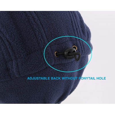 Skullies & Beanies Winter Warm Skull Cap Outdoor Windproof Fleece Earflap Hat with Visor - Navy Blue - CM12897SSWJ $11.05