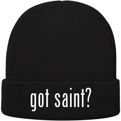 Skullies & Beanies got Saint? - Soft Adult Beanie Cap - Black - C918S8ENR8M $39.51