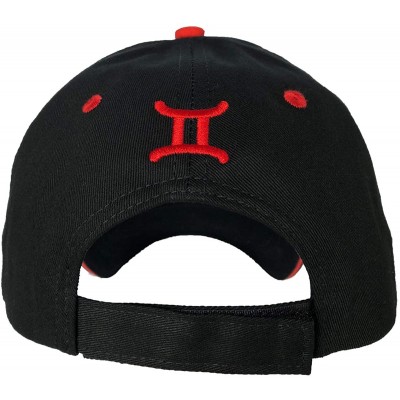 Baseball Caps 100% Cotton Baseball Cap Zodiac Embroidery One Size Fits All for Men and Women - Gemini/Red - CB18IDQ5DI4 $18.40