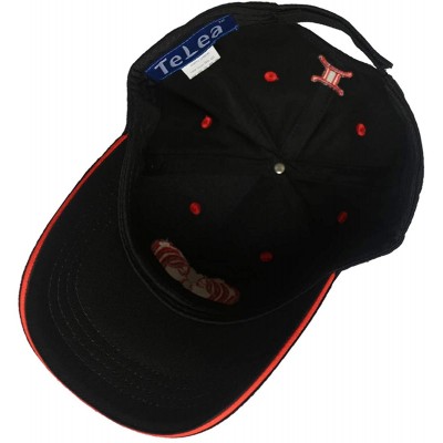 Baseball Caps 100% Cotton Baseball Cap Zodiac Embroidery One Size Fits All for Men and Women - Gemini/Red - CB18IDQ5DI4 $18.40