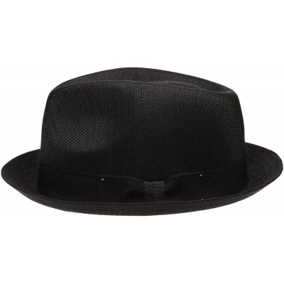 Fedoras Men's Summer Lightweight Linen Fedora Hat with Casual Low Cut Sock - F0960-black - CM12F72HI3T $13.27