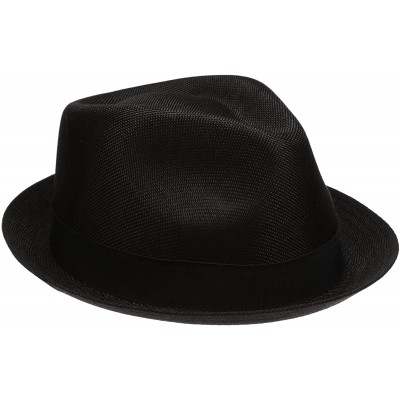 Fedoras Men's Summer Lightweight Linen Fedora Hat with Casual Low Cut Sock - F0960-black - CM12F72HI3T $13.27