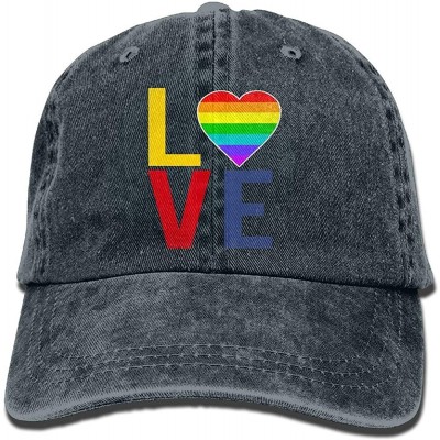 Baseball Caps Unisex LGBT Gay Pride Love Denim Jeanet Baseball Cap Adjustable Sun Hat for Men Or Women - Navy - CM187KUCKHA $...