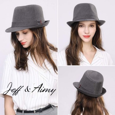 Fedoras Hand Made 100% Wool Felt Gents Teardrop Fedora Trilby Derby Hat with Wide Band Crushable for Travel - C4196SOAQY4 $21.69