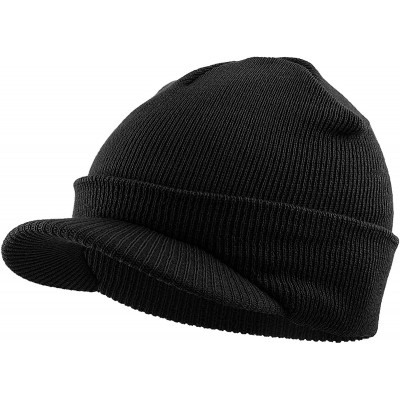 Skullies & Beanies Thick and Warm Mens Daily Cuffed Beanie OR Slouchy Made in USA for USA Knit HAT Cap Womens Kids - CQ19399E...