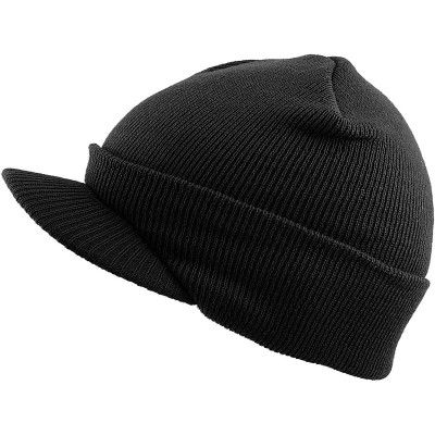 Skullies & Beanies Thick and Warm Mens Daily Cuffed Beanie OR Slouchy Made in USA for USA Knit HAT Cap Womens Kids - CQ19399E...