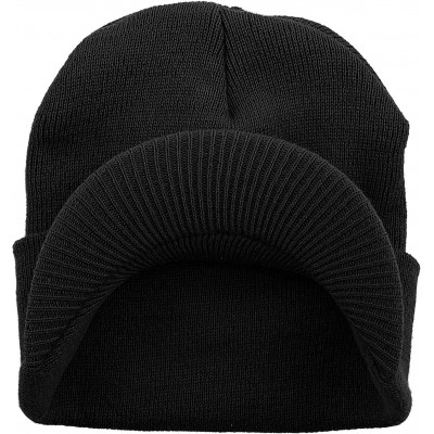 Skullies & Beanies Thick and Warm Mens Daily Cuffed Beanie OR Slouchy Made in USA for USA Knit HAT Cap Womens Kids - CQ19399E...