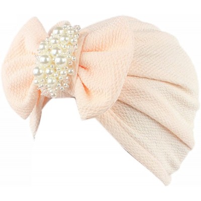 Skullies & Beanies Womens Bowknot Turban Headwear Puggaree - Light Pink - CY12O0SSITC $8.80