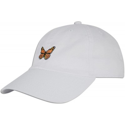 Baseball Caps Monarch Butterfly Embroidered Dad Cap Hat Adjustable Polo Style Unconstructed - White - CS1878ML838 $15.12