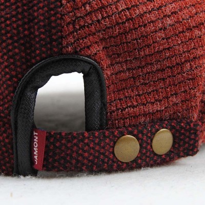 Newsboy Caps Men's Beret Hat Knitted Woollen Casquette Flat Visor Newsboy Peak Cap - Coffee - C9186AA0MW2 $13.22