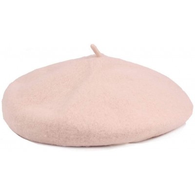 Berets Women Wool Beret Hat French Artist Solid Color Beanie Cap - Beige1 - CZ18IGCUHWW $7.46