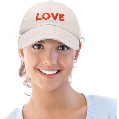 Skullies & Beanies Custom Embroidered Hats Dad Caps Love Stitched Logo Hat - Beige - C918M7UGSH8 $10.58
