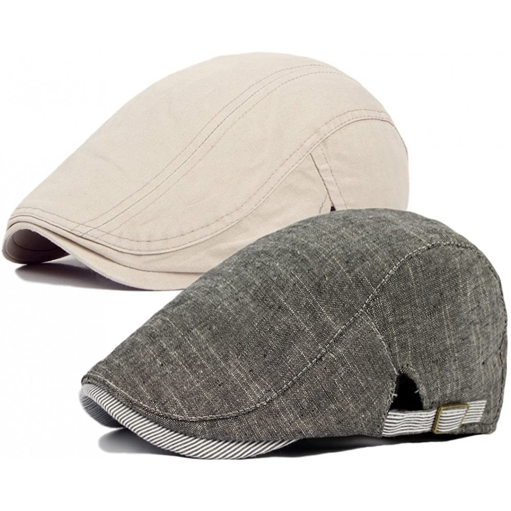 Newsboy Caps Men's Gatsby Ivy Irish Hunting Newsboy Cabbie Hat Cap - A-2 Pack - C51848AERL6 $16.02