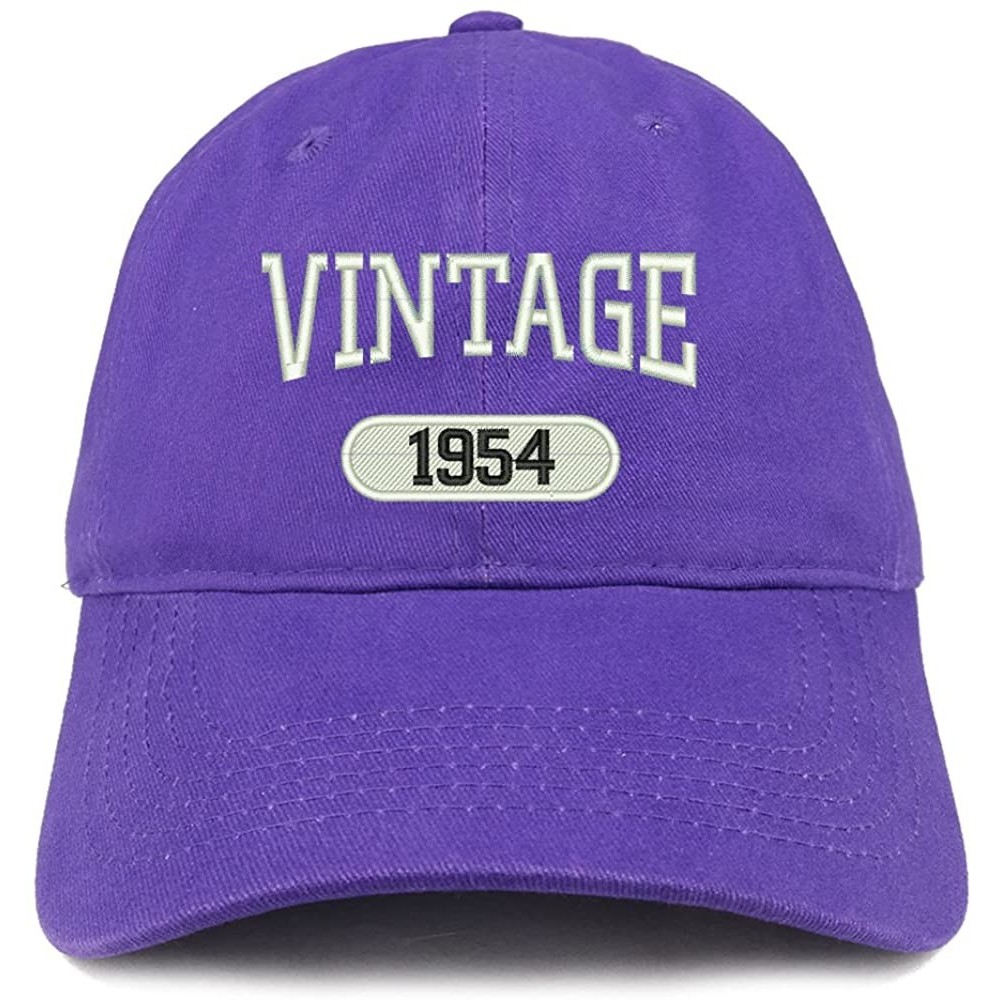 Baseball Caps Vintage 1954 Embroidered 66th Birthday Relaxed Fitting Cotton Cap - Purple - CJ180ZKDHW2 $15.42