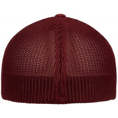 Baseball Caps The Original Flexfit Yupoong Mesh Trucker Hat Cap & 2-Tone - Cranberry - CA196GZUKHY $16.22