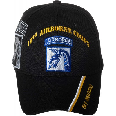Baseball Caps Officially Licensed US Army 18th Airborne Corps Sky Dragons Embroidered Black Adjustable Baseball Cap - C818NG3...