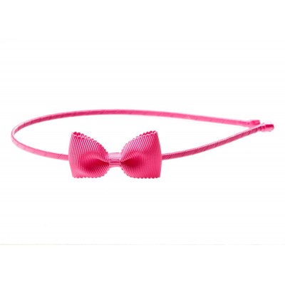 Headbands Girls"Lana" Small Grosgrain Bow Headband O/S Hot Pink - Hot Pink - CP11XSBNB3X $11.67