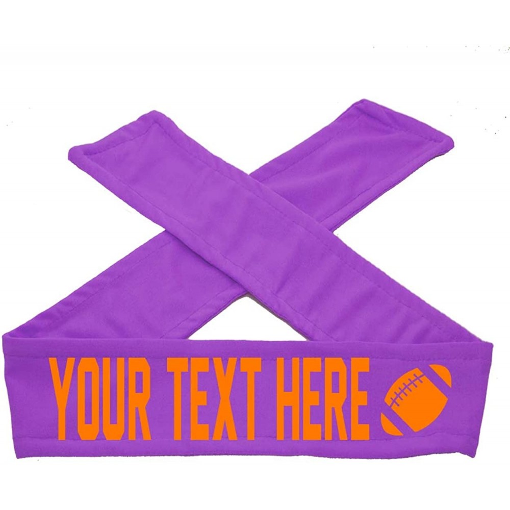 Headbands DESIGN YOUR OWN CUSTOM TIE FOOTBALL HEADBAND - NO SPARKLE FLAT LETTERS - FOOTBALL - Purple - CW18ZK09AWO $14.60