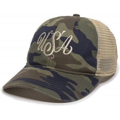 Baseball Caps USA Embroidered Snapback Hat - Adjustable Mesh Back Baseball Cap for Women - Camo - CM18WA2NQQD $14.17