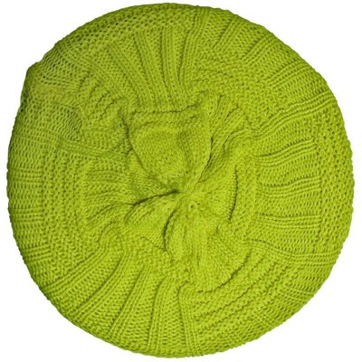Berets Slouchy Knit Ivy Beret Hat - Yellow - CO11GQUVU81 $13.11