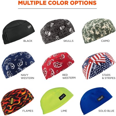 Baseball Caps Chill Its 6630 Skull Cap- Lined with Terry Cloth Sweatband- Sweat Wicking- Navy Western - Navy Western - CH113N...