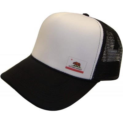 Baseball Caps California Republic Flag Mesh Trucker Cap (One Size- Black/White) - C911NCQDY7H $12.42