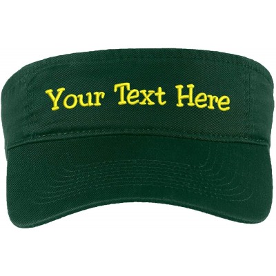 Visors Custom Visor Hat Embroider Your Own Text Customized Adjustable Fit Men Women Visor Cap - Hunter - C218SAXA8R3 $13.81