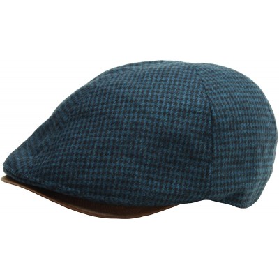 Baseball Caps Houndstooth Pattern Check Newsboy Cap Cabbie Flat Golf Gatsby Driving Hat - Blue - CW12C3ZS8KP $25.36