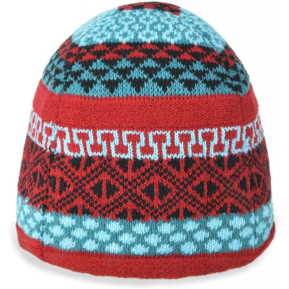 Skullies & Beanies Brand Knit Beannie for Men Women- USA Made- Recycled Cotton Yarn - Mars - CE183D3SYO3 $65.67