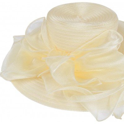 Bucket Hats Women Kentucky Derby Church Dress Cloche Hat Fascinator Floral Tea Party Wedding Bucket Hat S052 - S062-apricot -...
