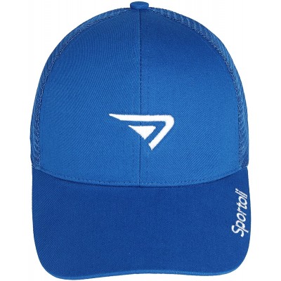 Baseball Caps Adult and Kids Cotton Blend and Mesh Snapback Trucker Baseball Cap Hat - Royal - CA127DEQ30X $11.47